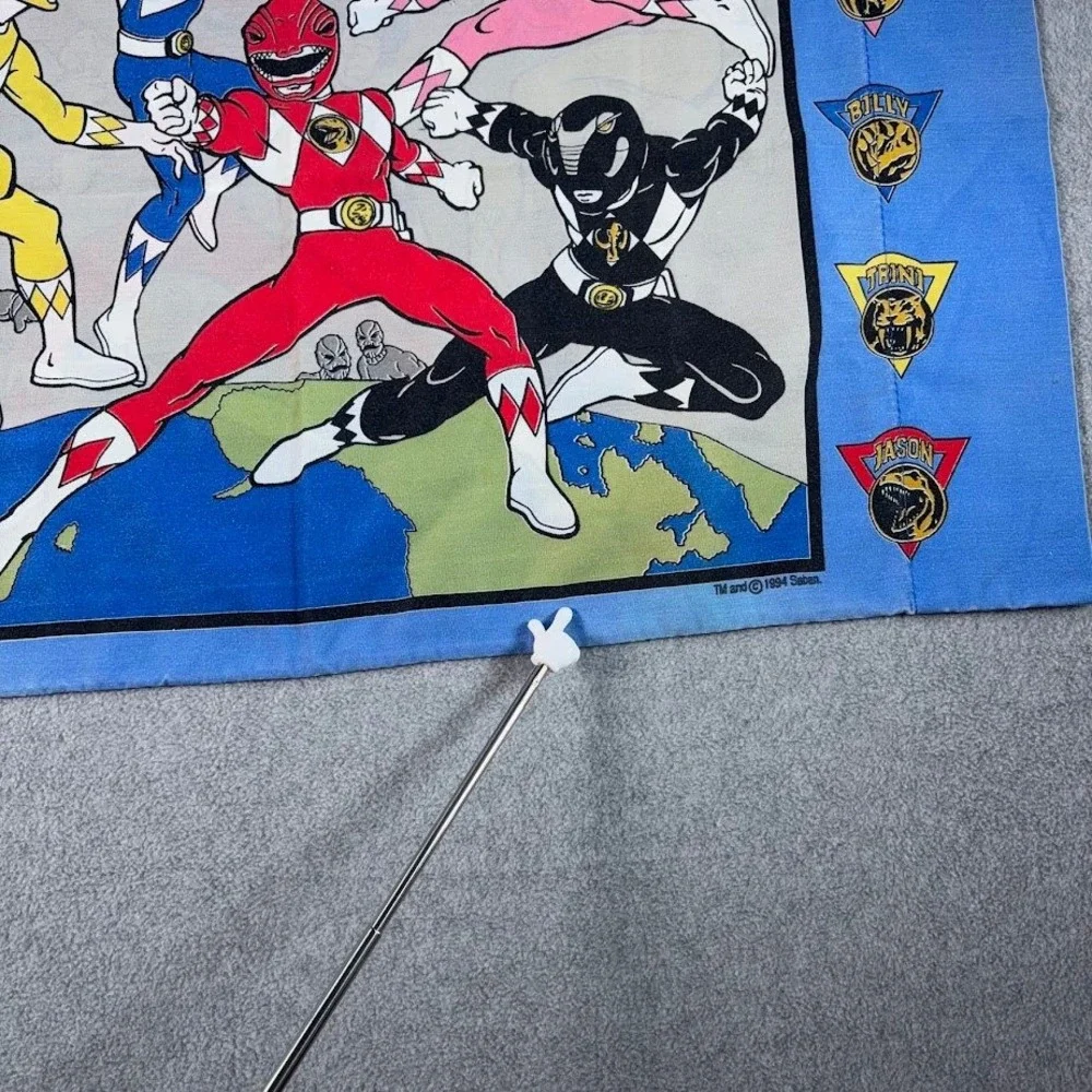 VTG Mighty Morphin Power Rangers Pillowcase Standard Blue 1994 Saban Graphic